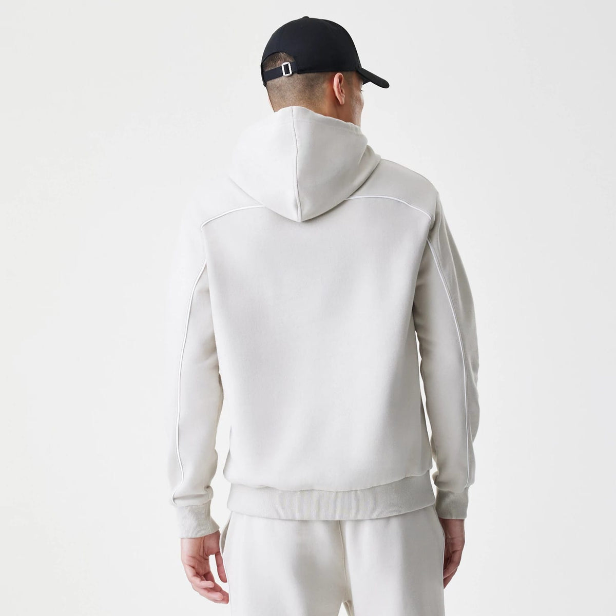 LA Lakers NBA Piping Cream Oversized Pullover Hoodie-klyvox