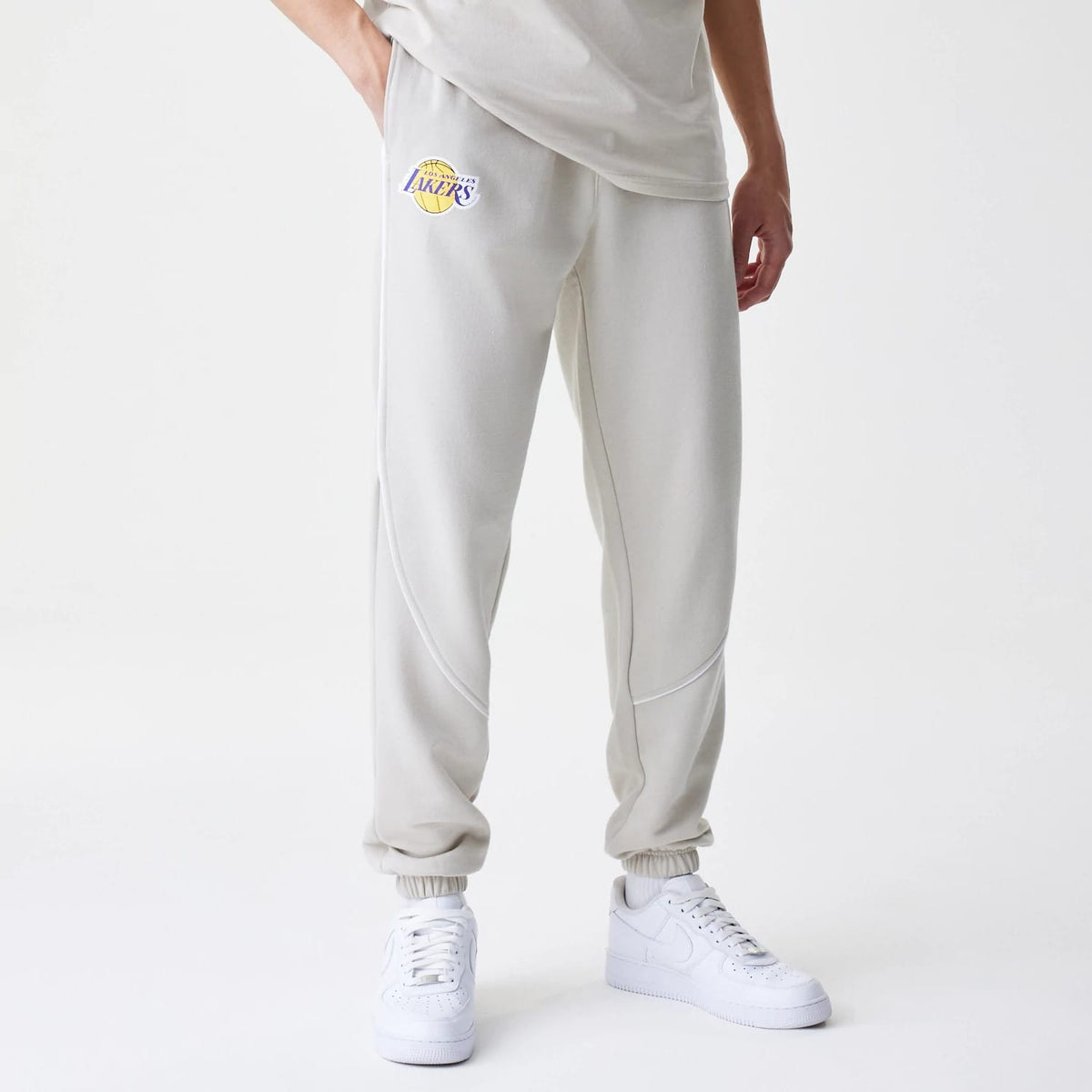 LA Lakers NBA Piping Cream Joggers-klyvox