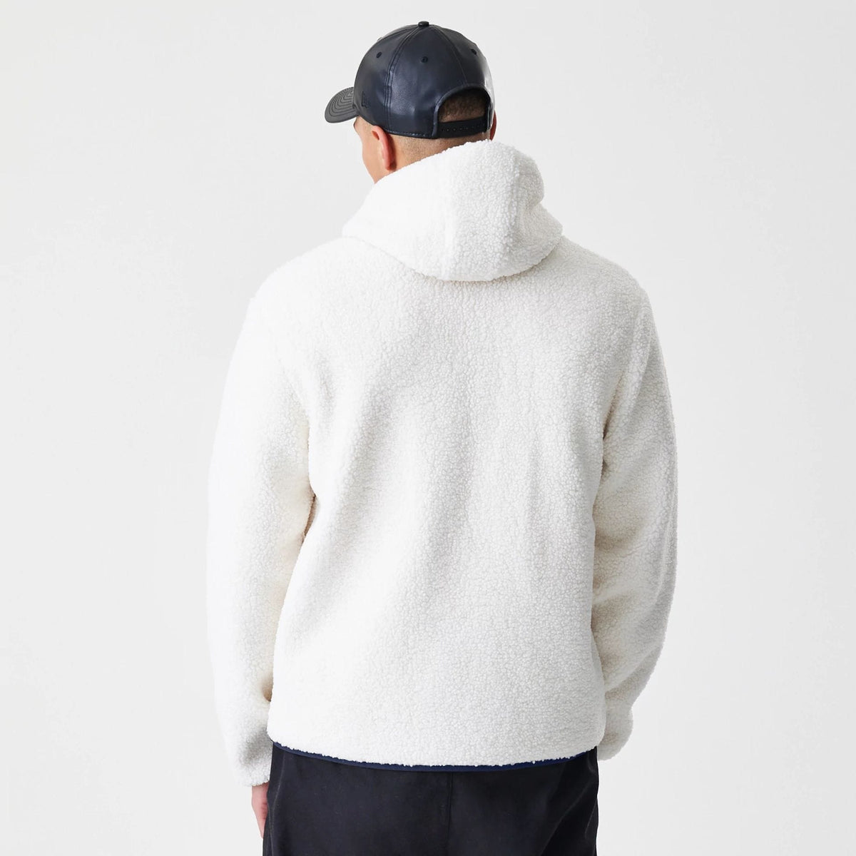 New York Yankees MLB Open White Hooded Sherpa Jacket-klyvox