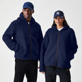 New Era Navy Hooded Sherpa Jacket-klyvox