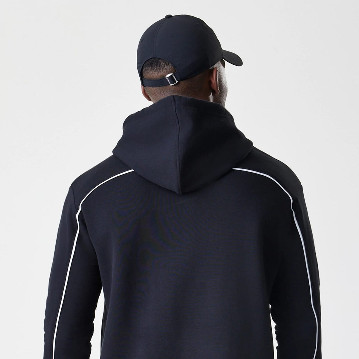Chicago Bulls NBA Piping Stripe Black Oversized Pullover Hoodie-klyvox