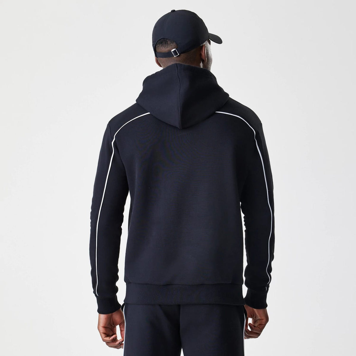 Chicago Bulls NBA Piping Stripe Black Oversized Pullover Hoodie-klyvox