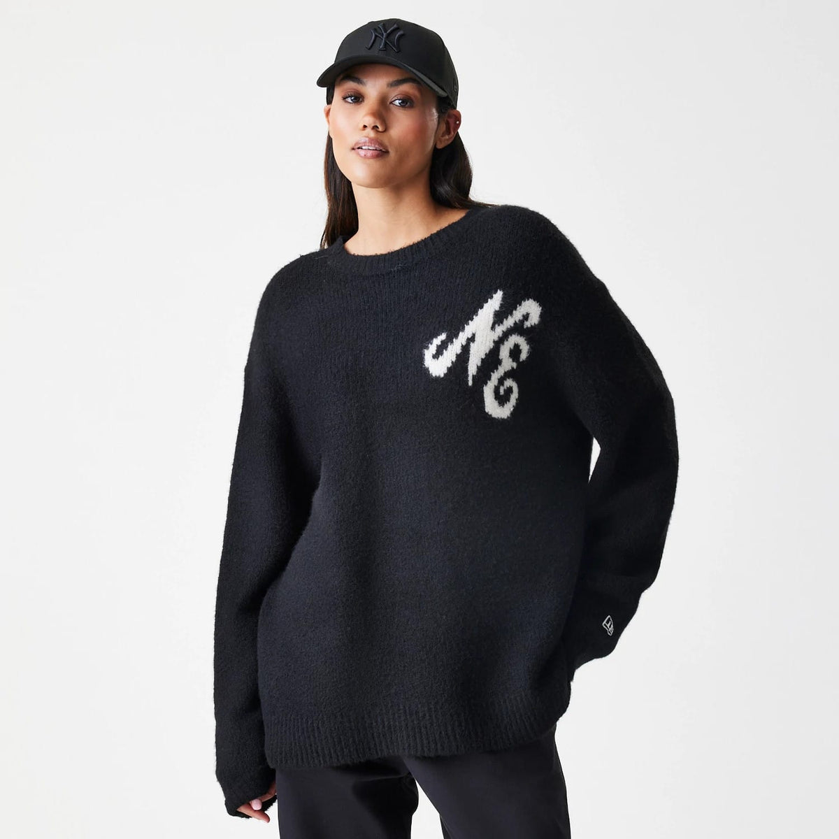 New Era Knit Black Knitted Sweater-klyvox