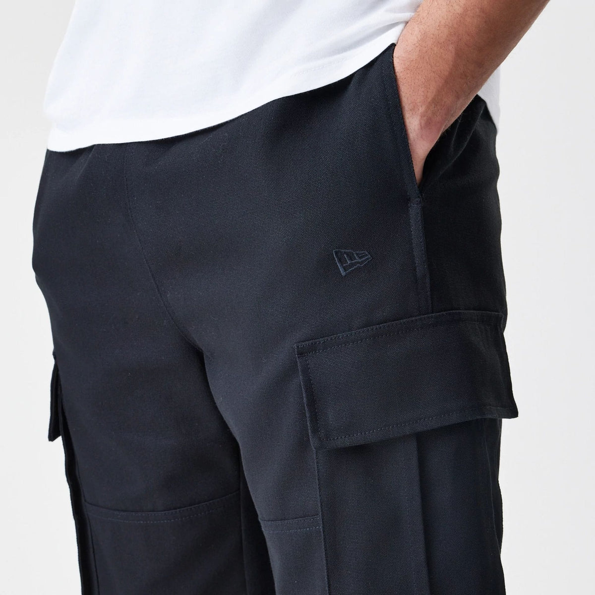 New Era Cargo Black Straight Leg Trousers-klyvox