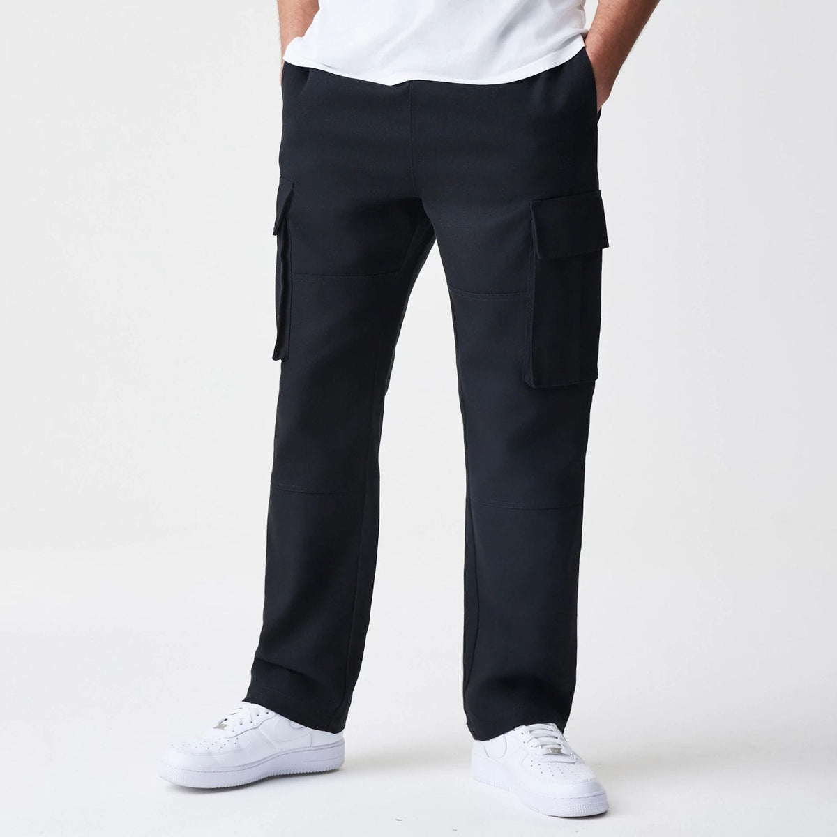 New Era Cargo Black Straight Leg Trousers-klyvox