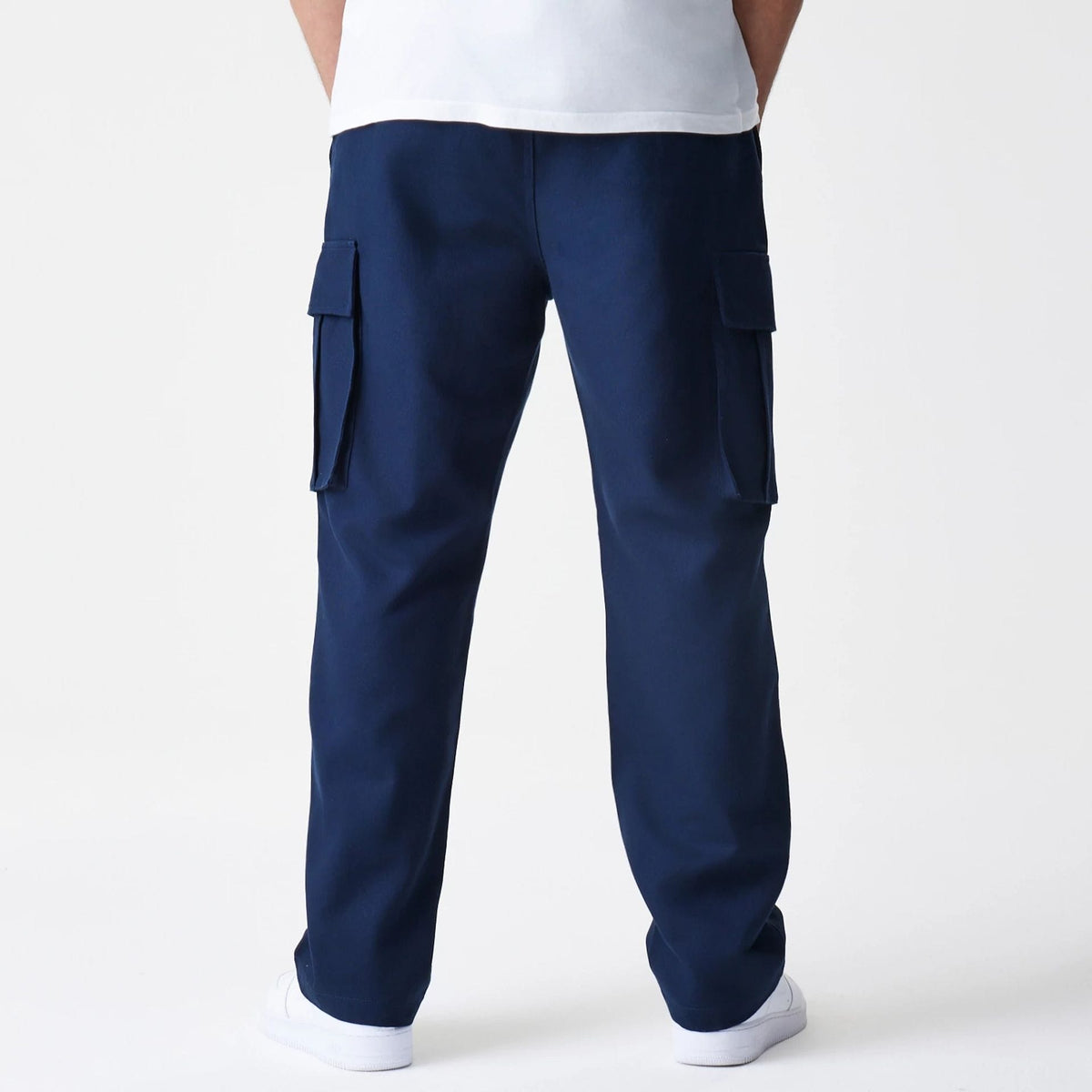 New Era Navy Straight Leg Cargo Trousers-klyvox
