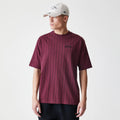 New Era Pinstripe Dark Red Oversized T-Shirt-klyvox