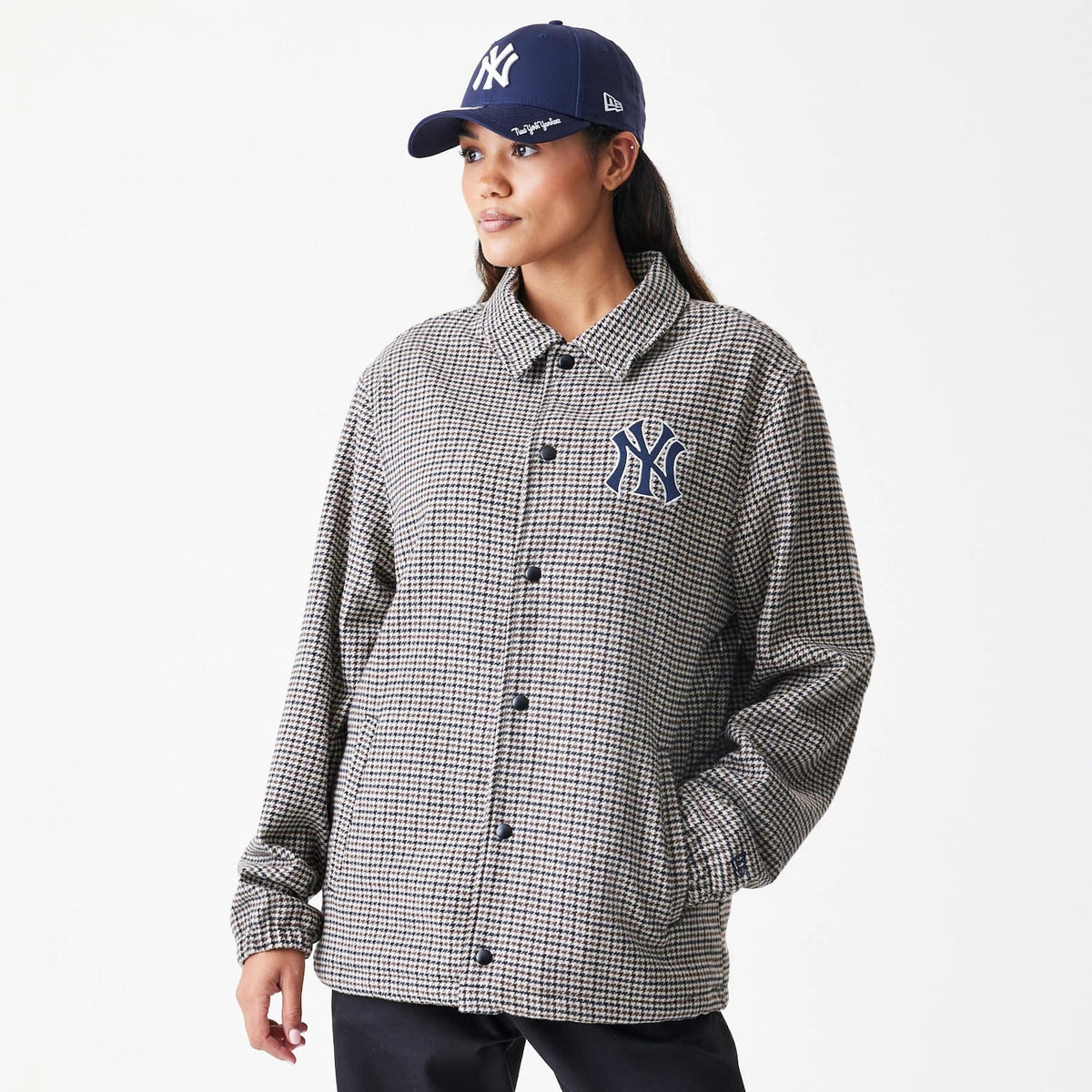 New York Yankees MLB Check Brown Jacket-klyvox