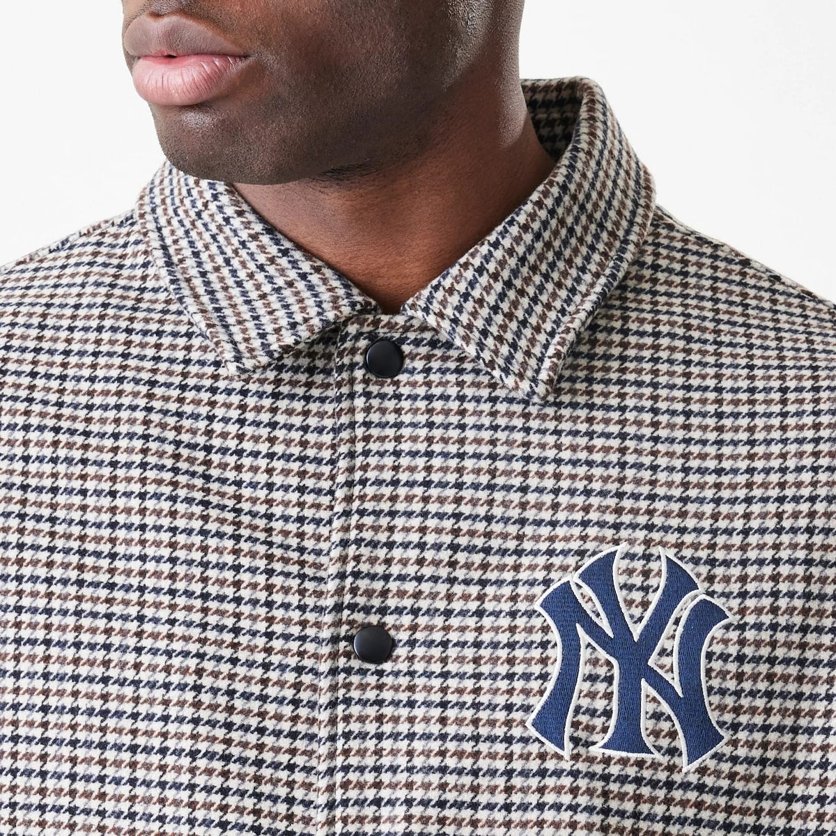 New York Yankees MLB Check Brown Jacket-klyvox