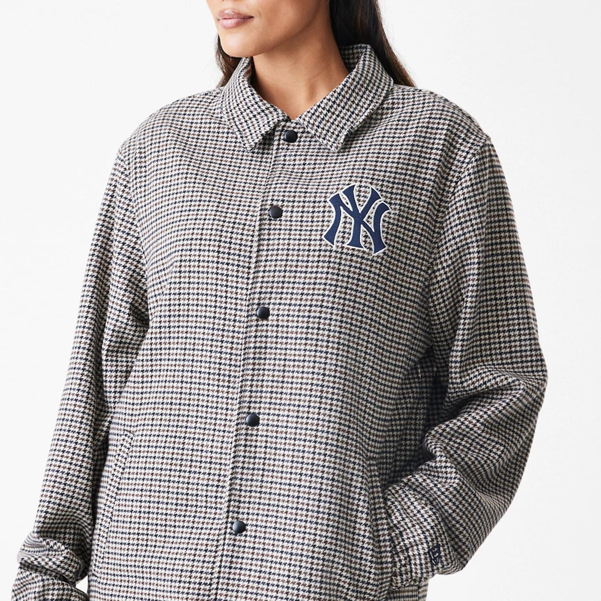 New York Yankees MLB Check Brown Jacket-klyvox