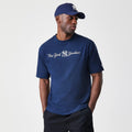 New York Yankees MLB Script Navy Oversized T-Shirt-klyvox