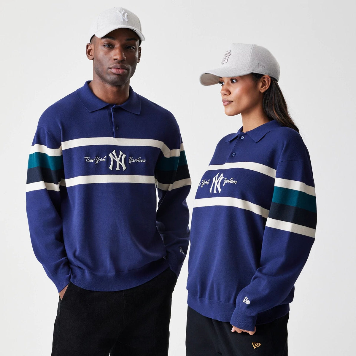 New York Yankees MLB Knit Navy Rugby Shirt-klyvox