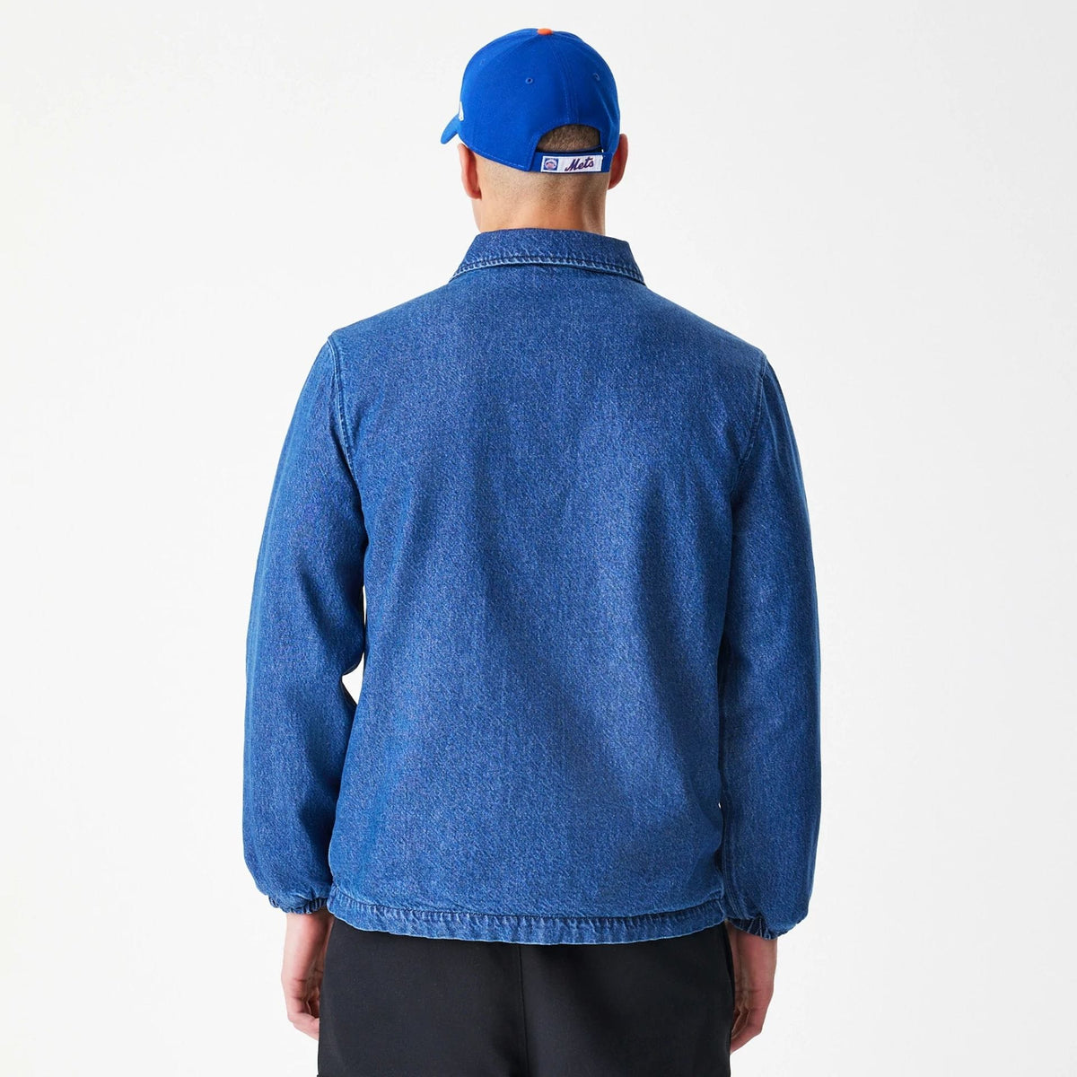 New York Mets MLB Denim Dark Blue Coaches Jacket-klyvox