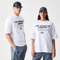 LA Lakers NBA Linear White T-Shirt-klyvox