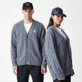New York Yankees MLB Cable Knit Dark Grey Cardigan-klyvox