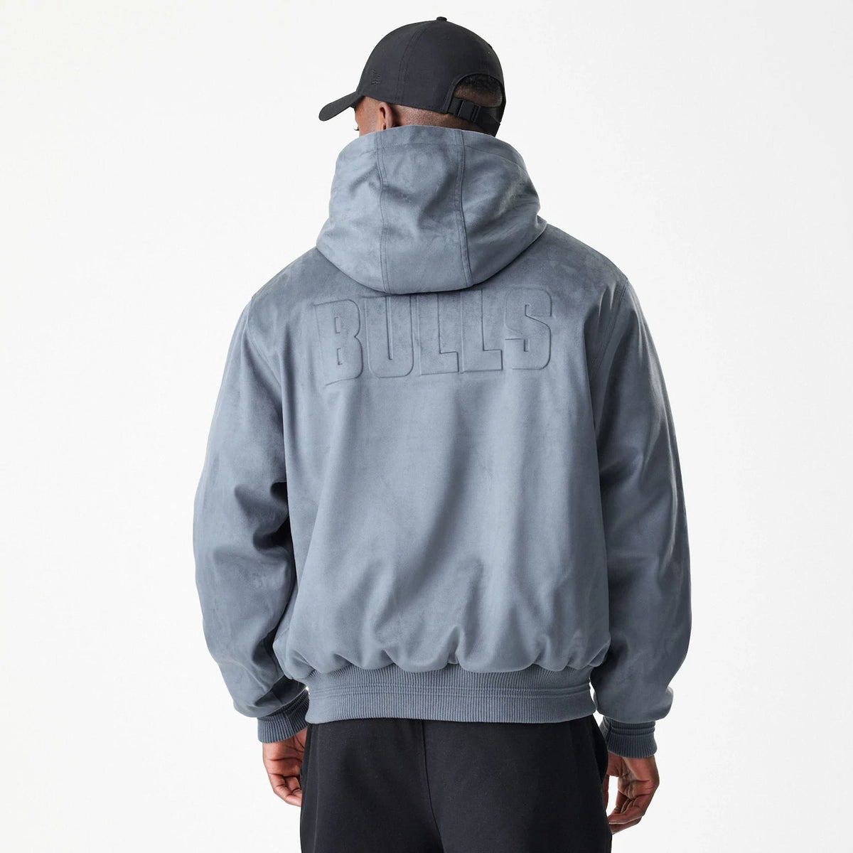 Chicago Bulls NBA Suede Dark Grey Jacket-klyvox