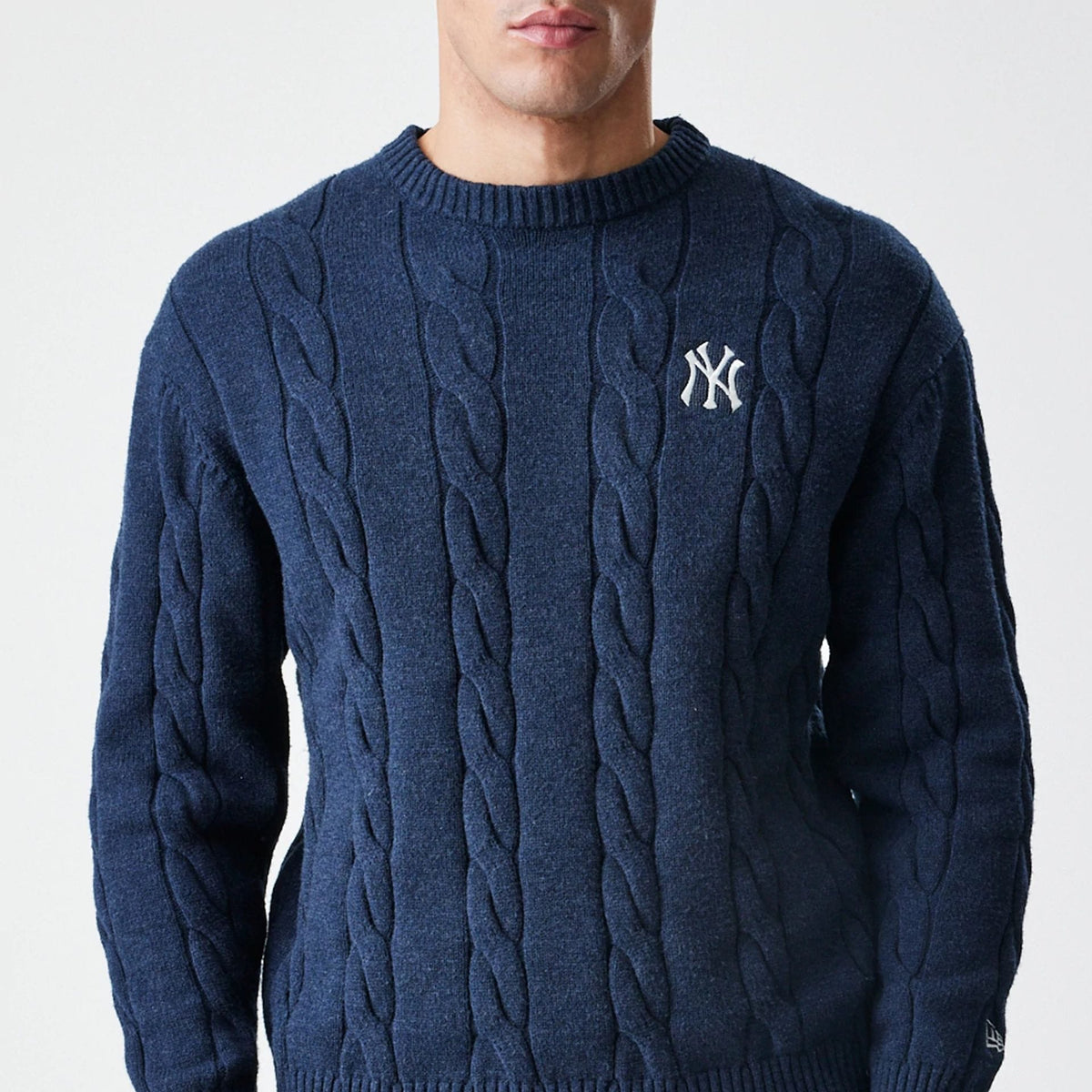 New York Yankees MLB Cable Knit Navy Knitted Sweater-klyvox