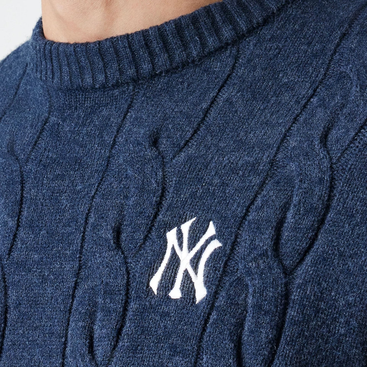 New York Yankees MLB Cable Knit Navy Knitted Sweater-klyvox