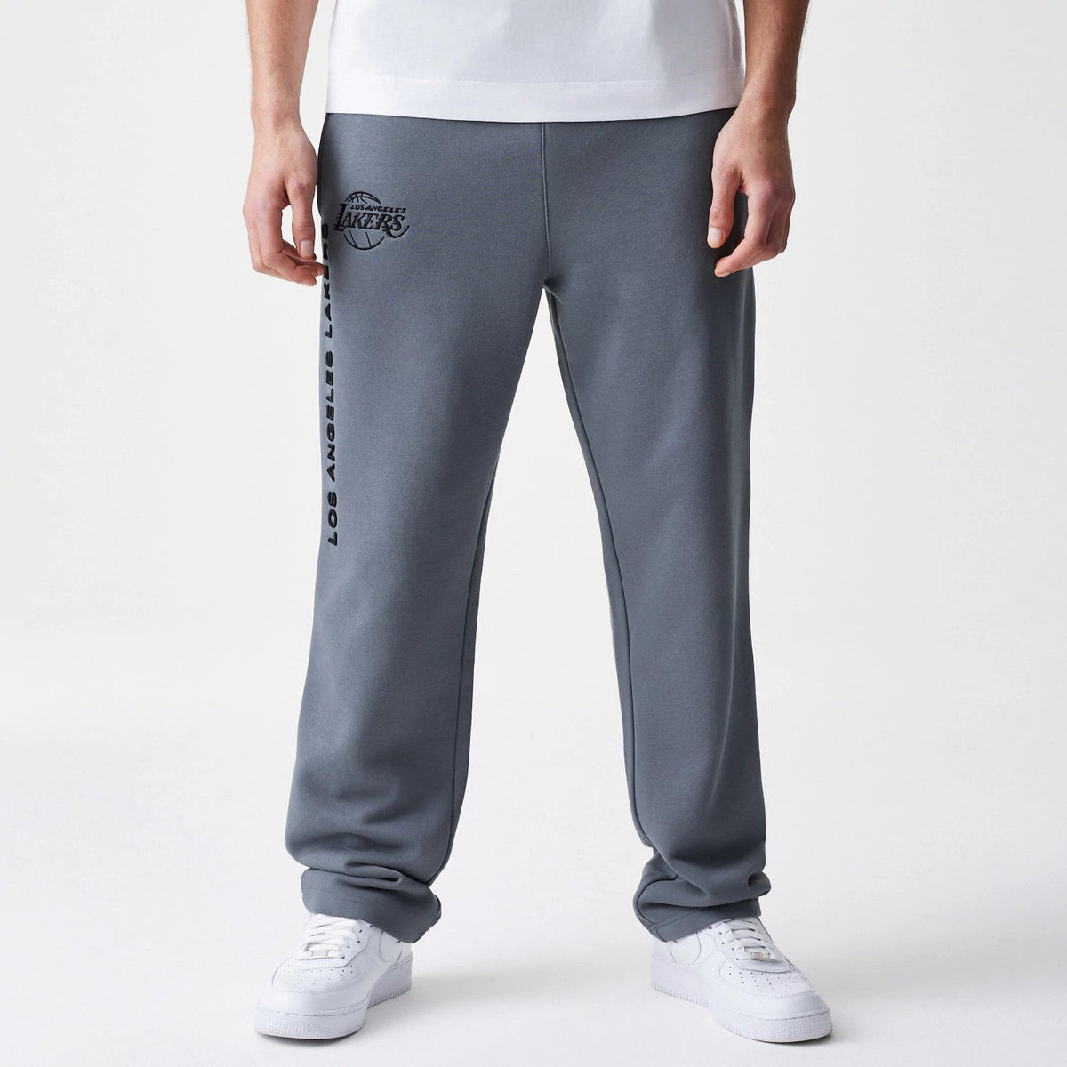 LA Lakers NBA Linear Dark Grey Straight Leg Joggers-klyvox