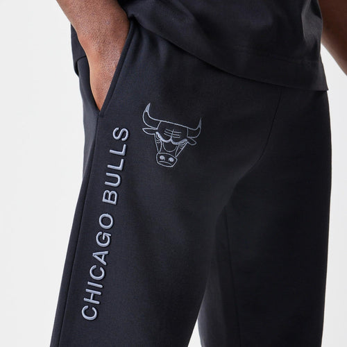 Chicago Bulls NBA Linear Black Straight Leg Joggers-klyvox