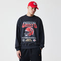Kansas City Chiefs NFL Washed Boxy Black Oversized Crew Neck Sweater-klyvox