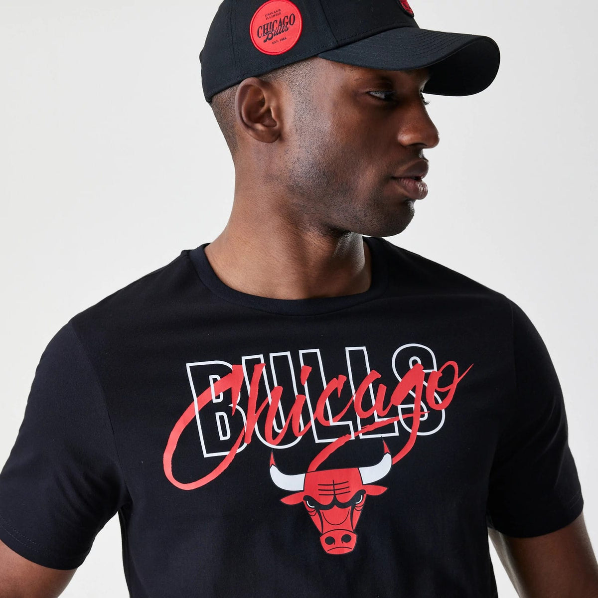 Chicago Bulls NBA Script Black T-Shirt-klyvox