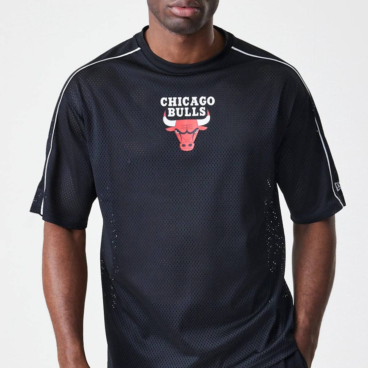 Chicago Bulls NBA Piping Black Oversized T-Shirt-klyvox