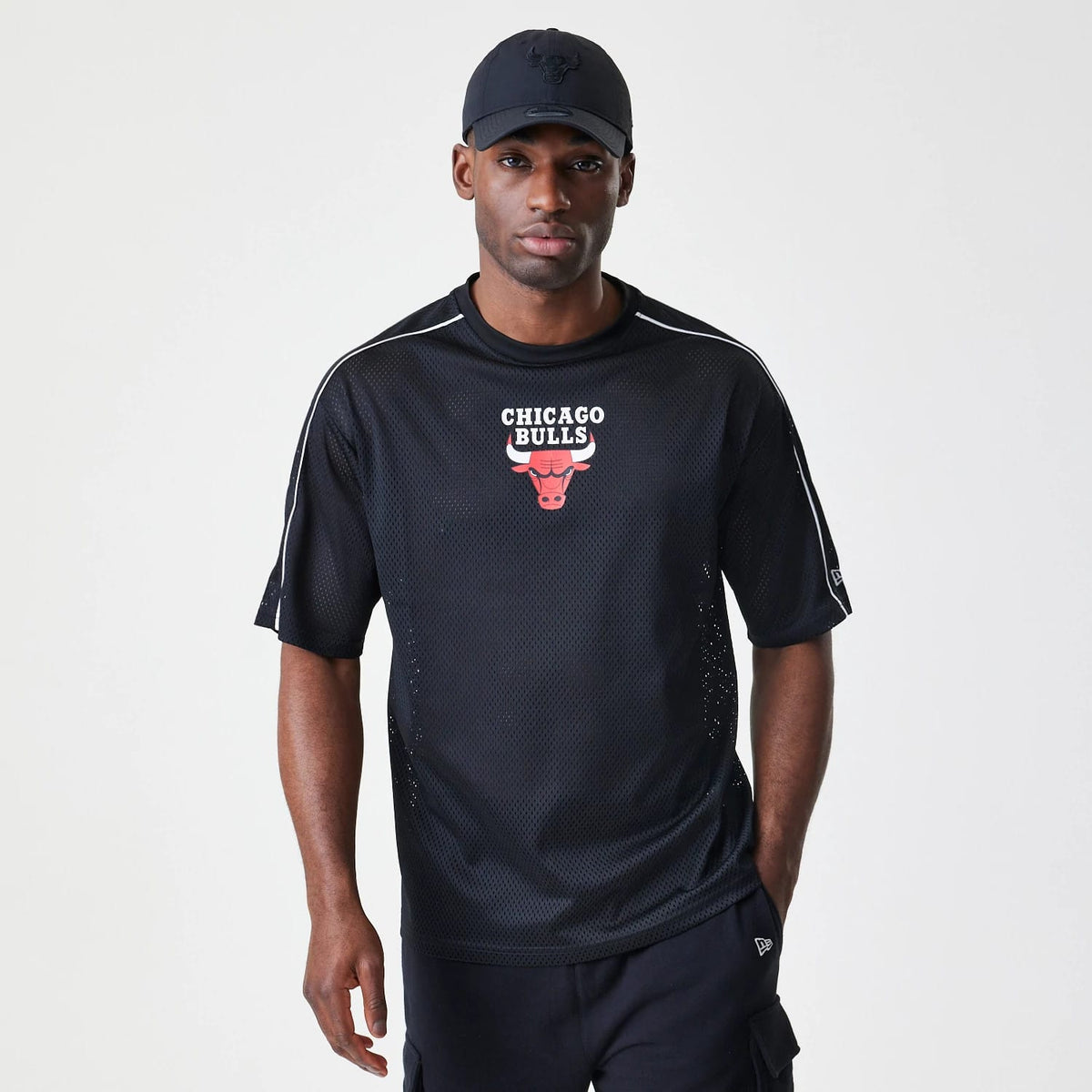 Chicago Bulls NBA Piping Black Oversized T-Shirt-klyvox