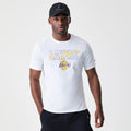 LA Lakers NBA Script White T-Shirt-klyvox