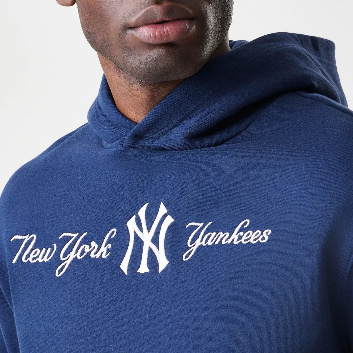 New York Yankees MLB Script Navy Oversized Pullover Hoodie-klyvox