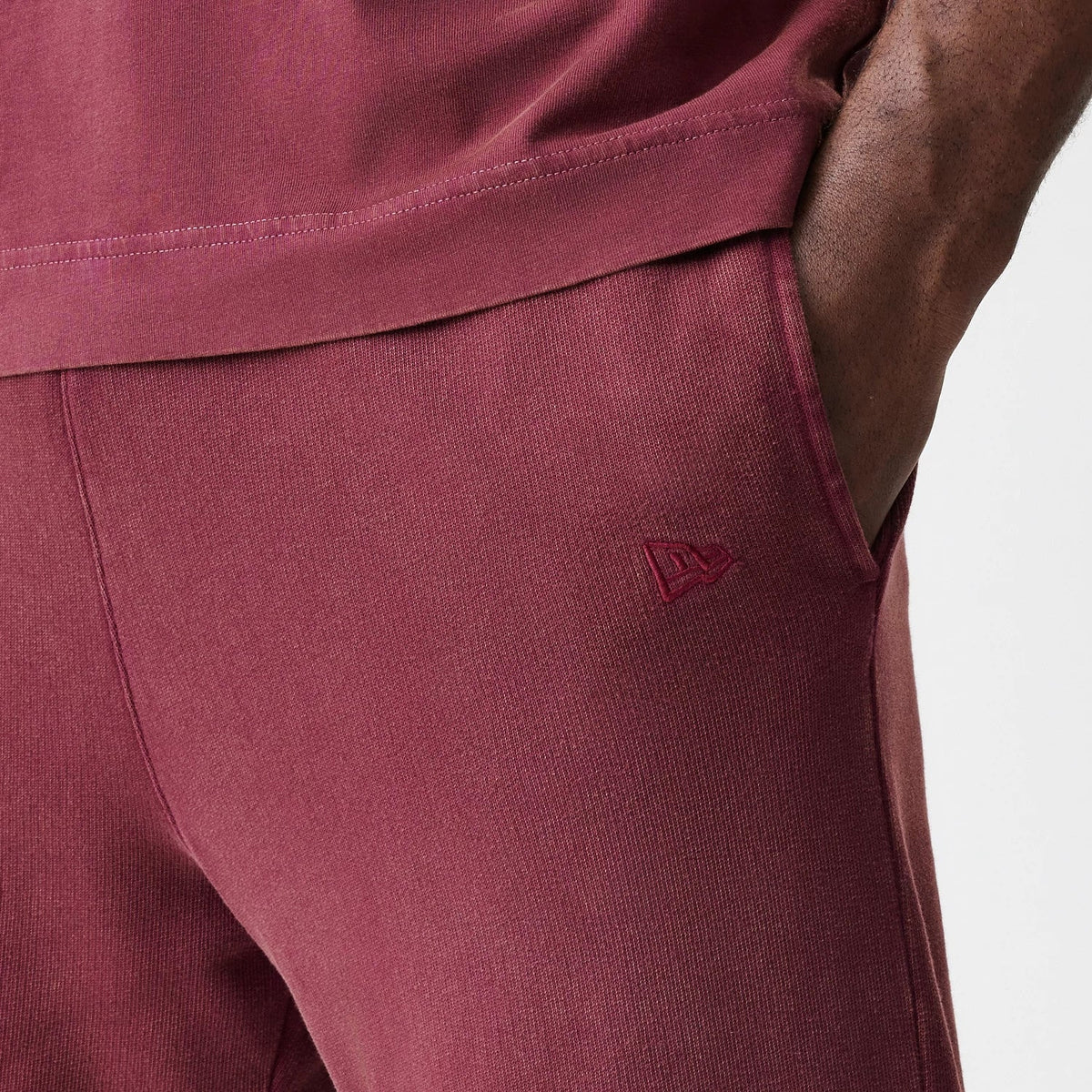 New Era Washed Dark Red Straight Leg Joggers-klyvox