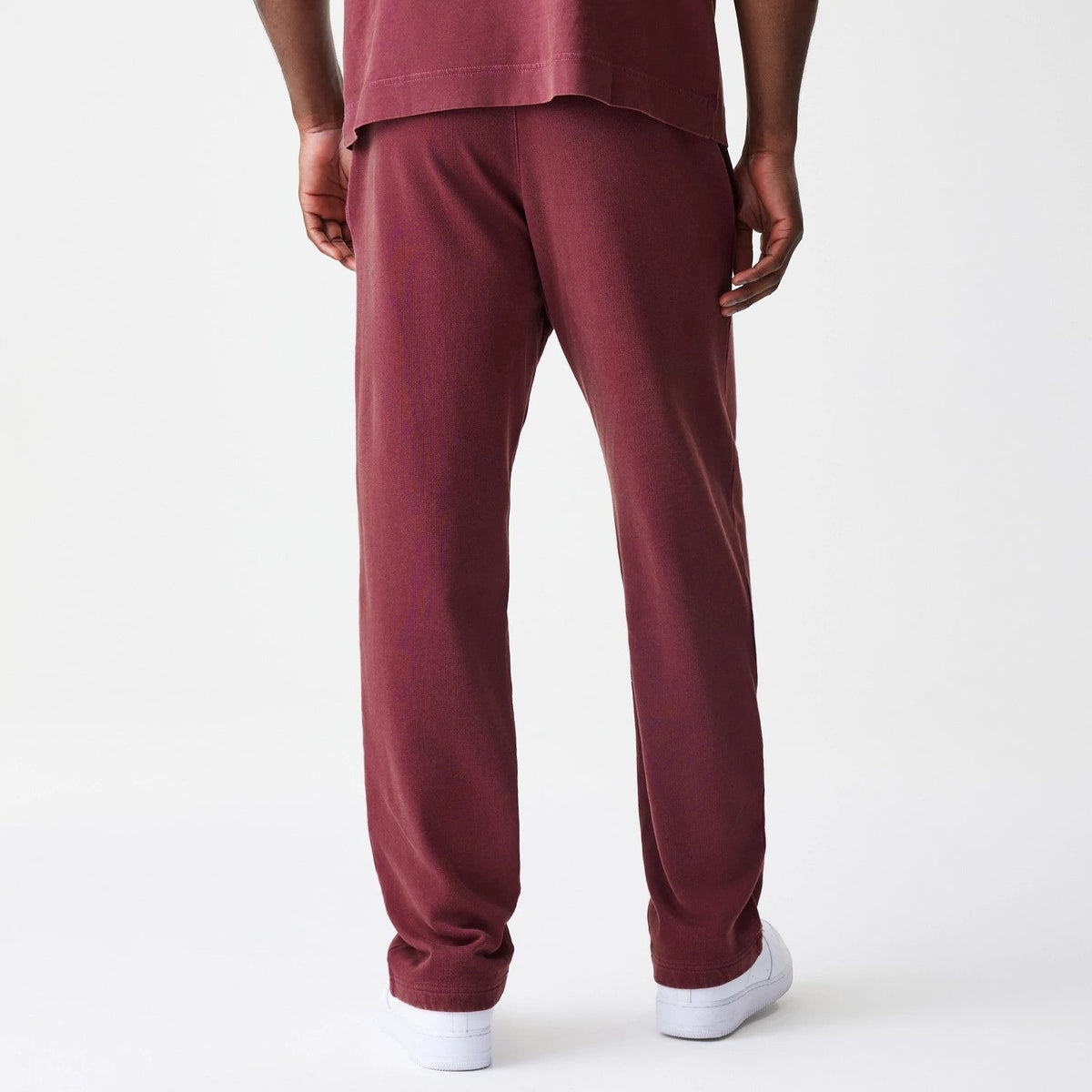 New Era Washed Dark Red Straight Leg Joggers-klyvox
