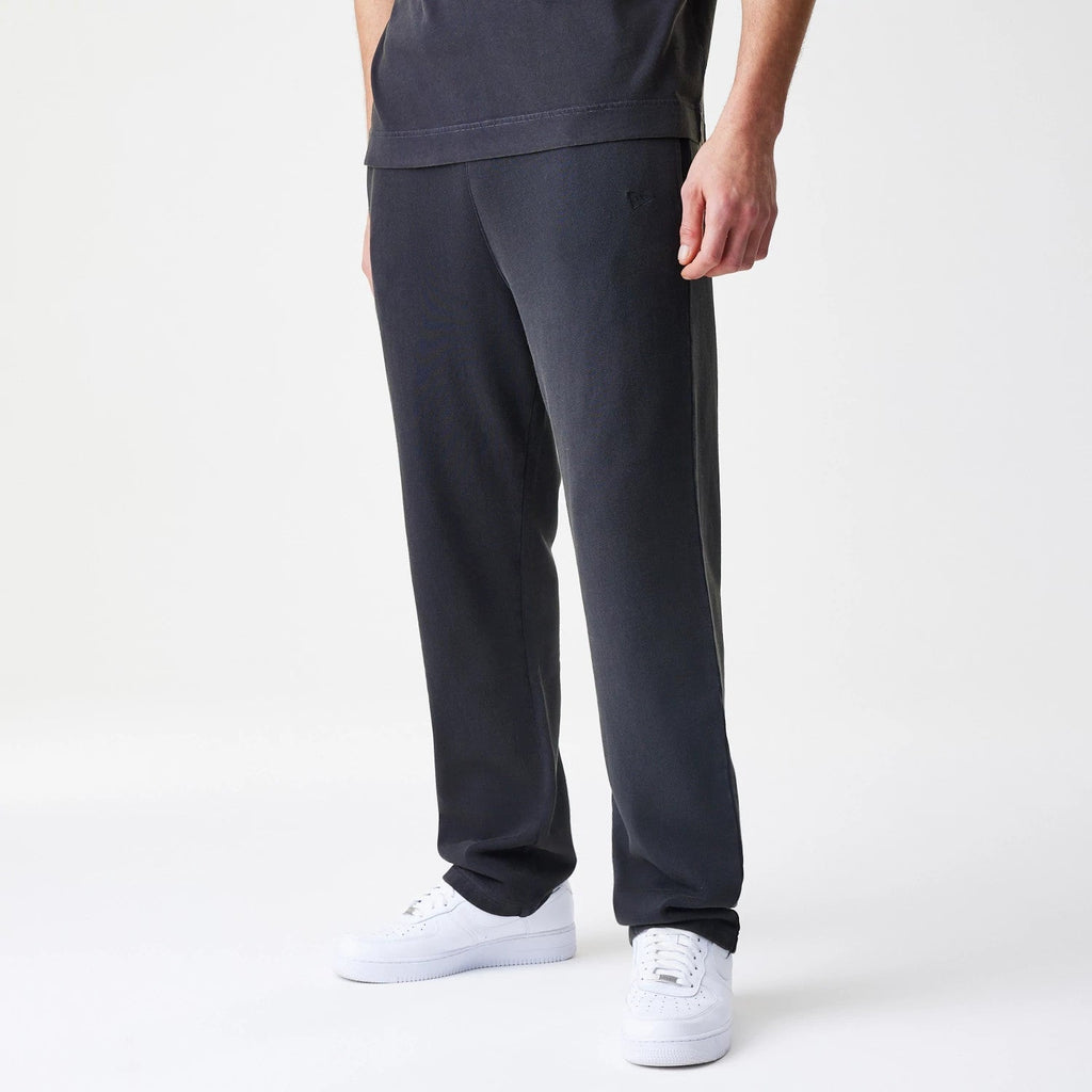 New Era Washed Black Straight Leg Joggers-klyvox