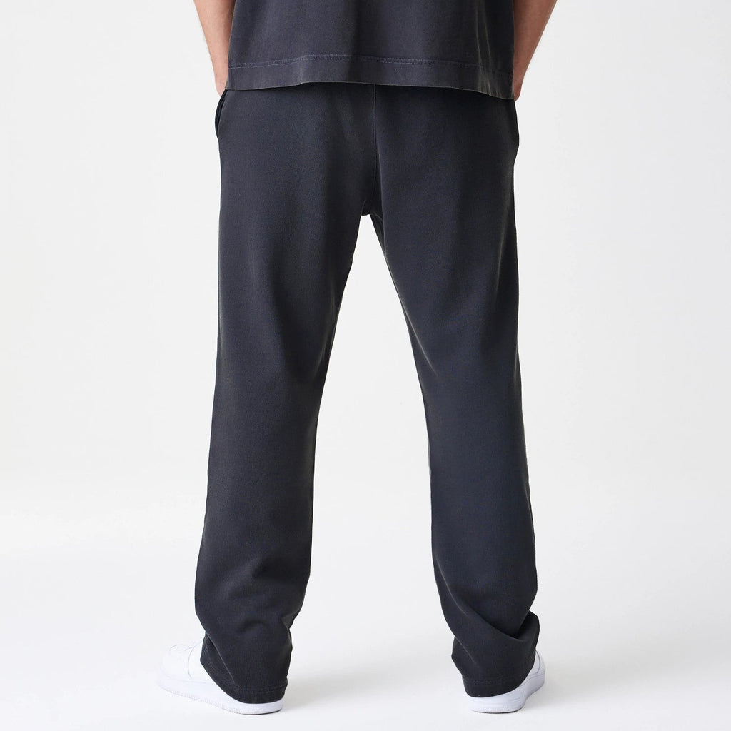 New Era Washed Black Straight Leg Joggers-klyvox