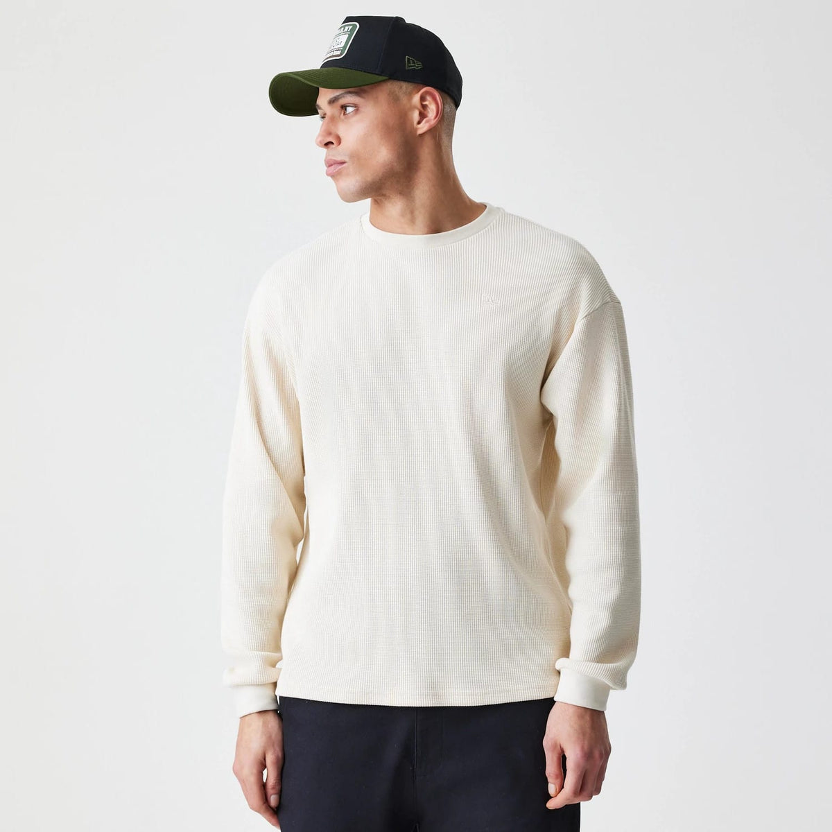 New Era Waffle Light Beige Long Sleeve T-Shirt-klyvox