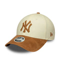 New York Yankees Womens MLB Faux Suede Cream 9FORTY Adjustable Cap-klyvox