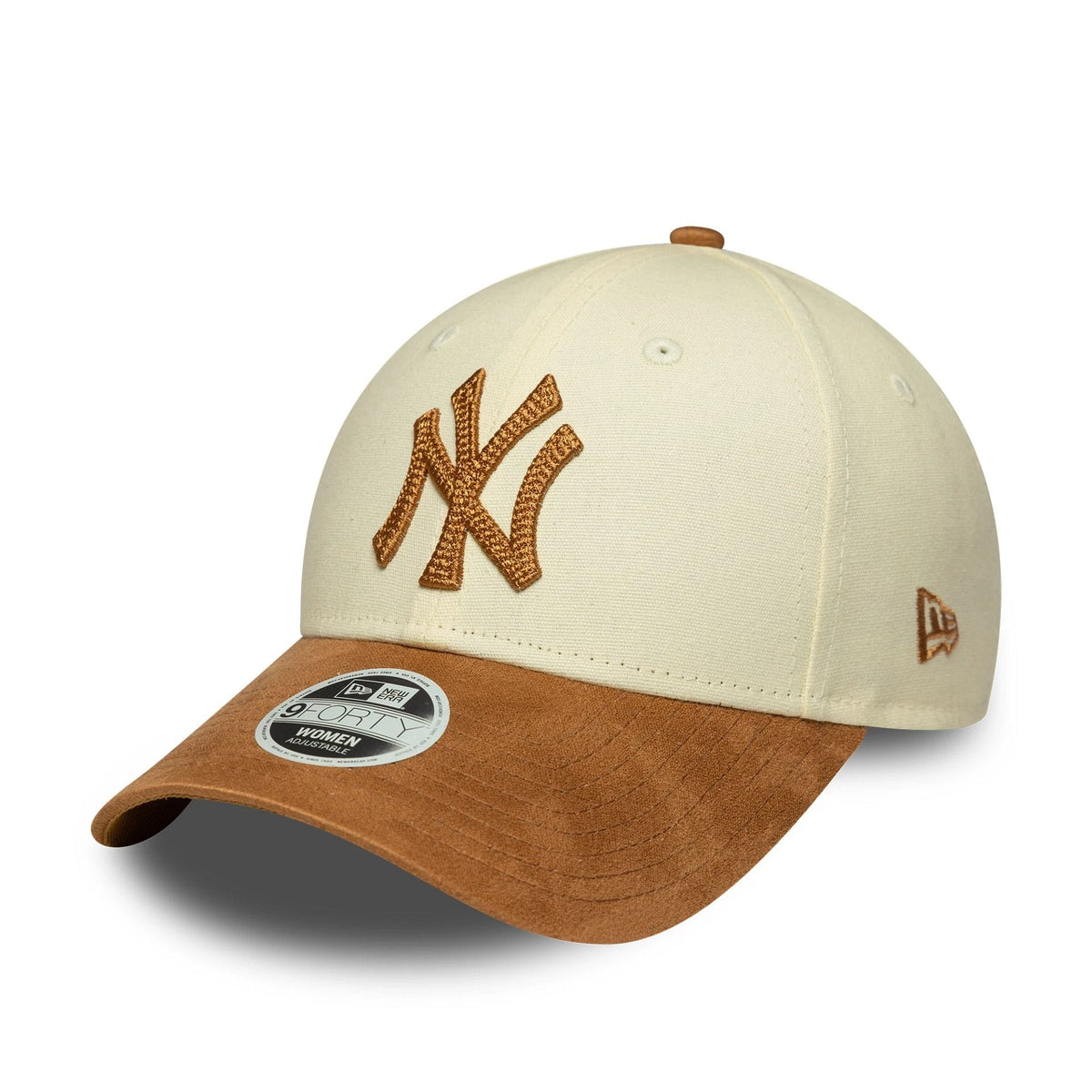 New York Yankees Womens MLB Faux Suede Cream 9FORTY Adjustable Cap-klyvox