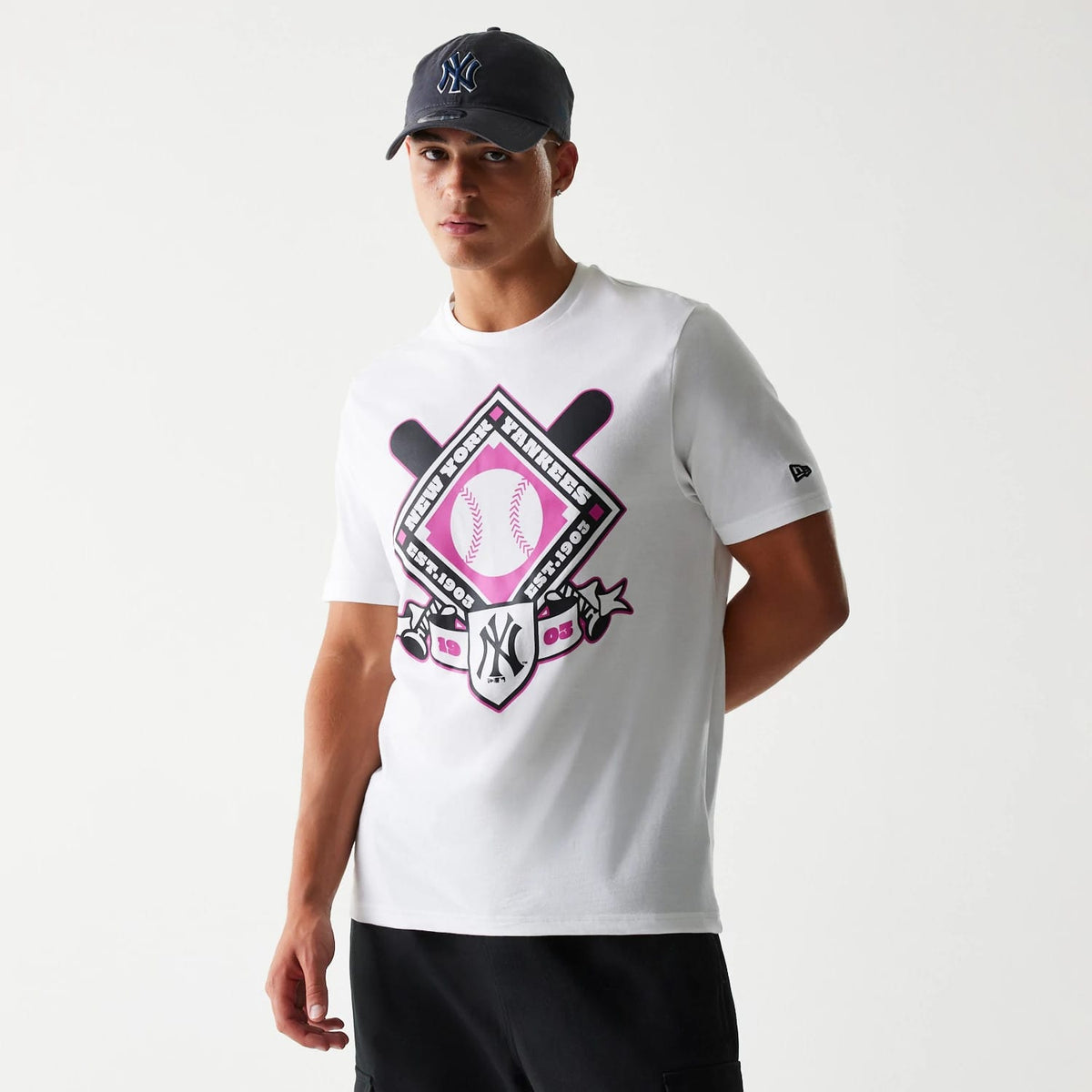New York Yankees MLB Baseball Graphic White T-Shirt-klyvox