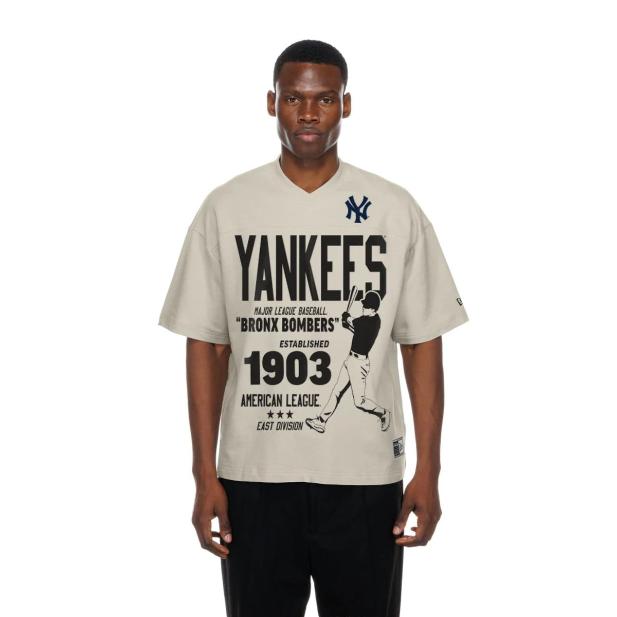 New York Yankees MLB Throwback Prep Light Beige T-Shirt-klyvox