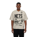 Brooklyn Nets NBA Throwback Prep Light Beige T-Shirt-klyvox