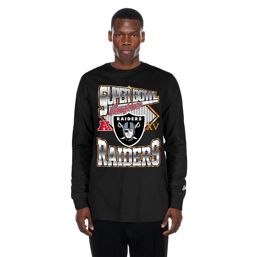 Las Vegas Raiders NFL Sport Classic Black Long Sleeve T-Shirt-klyvox