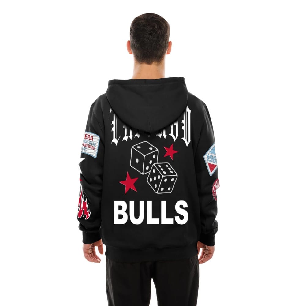 Chicago Bulls NBA x Uptown Threads Black Pullover Hoodie-klyvox
