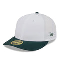 New Era Open White & Dark Green Low Profile 59FIFTY Fitted Cap-klyvox