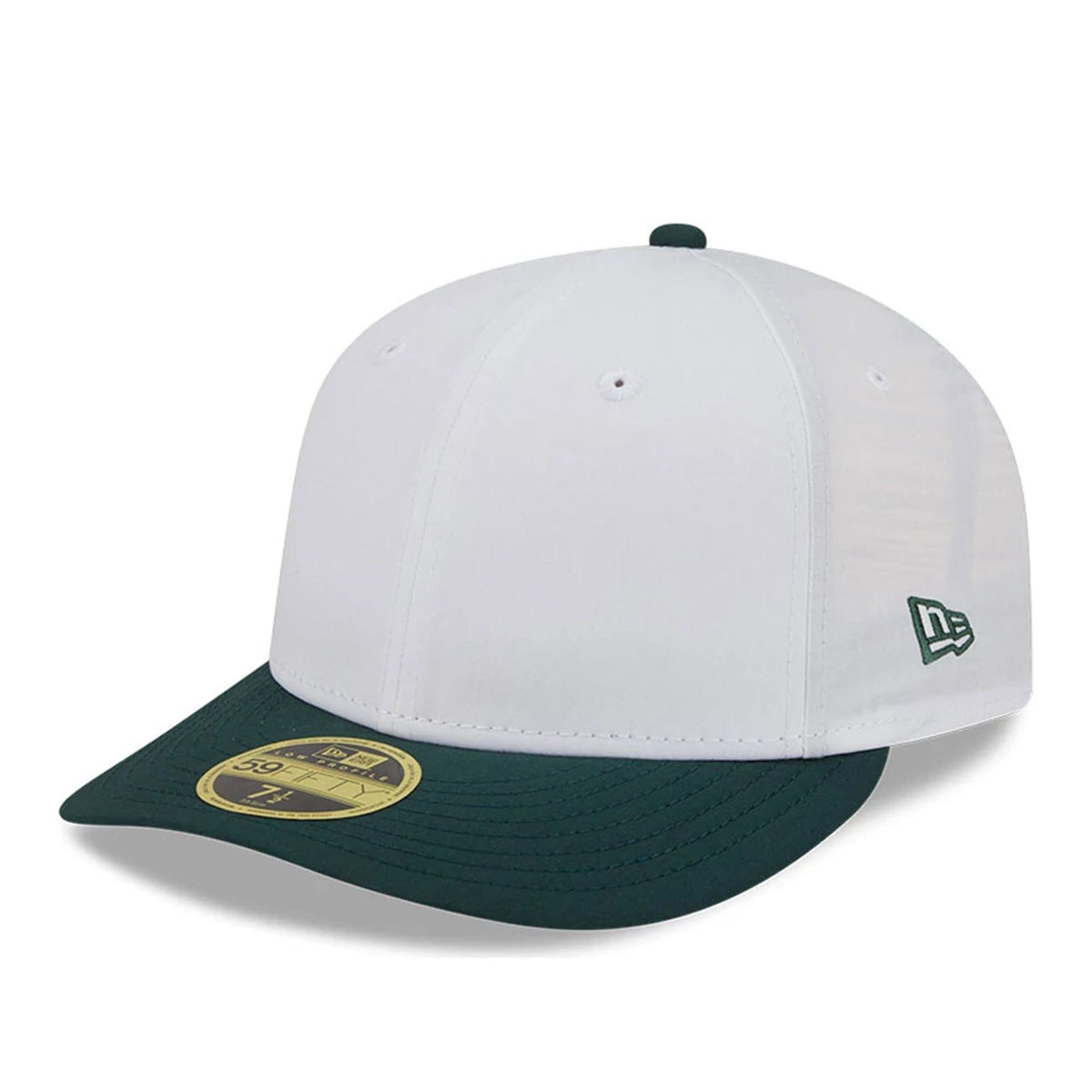 New Era Open White & Dark Green Low Profile 59FIFTY Fitted Cap-klyvox
