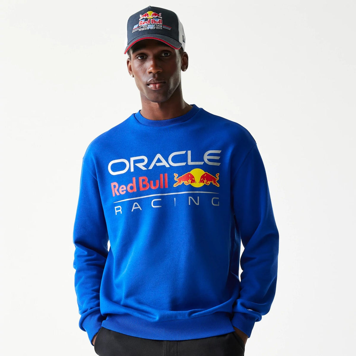 Red Bull Racing Blue Oversized Crew Neck Sweater-klyvox
