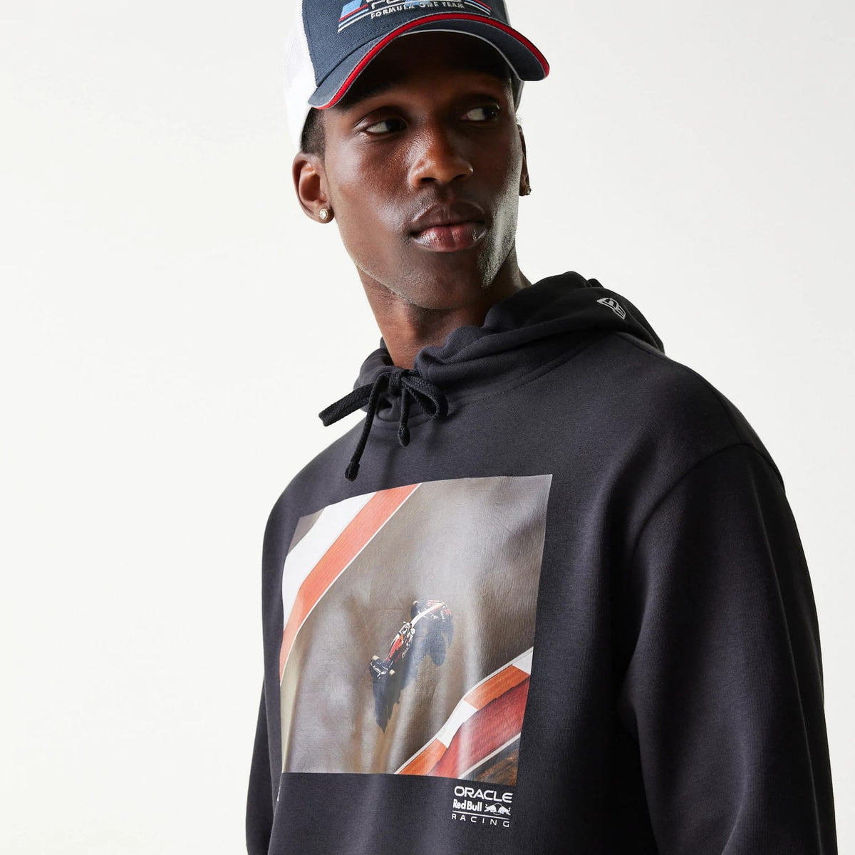Red Bull Racing Black Oversized Pullover Hoodie-klyvox