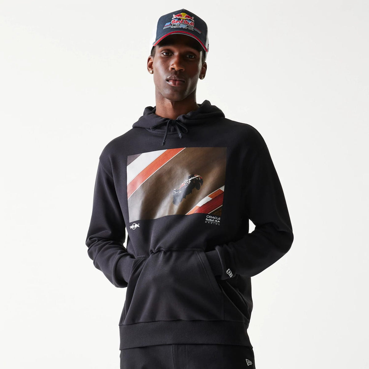 Red Bull Racing Black Oversized Pullover Hoodie-klyvox