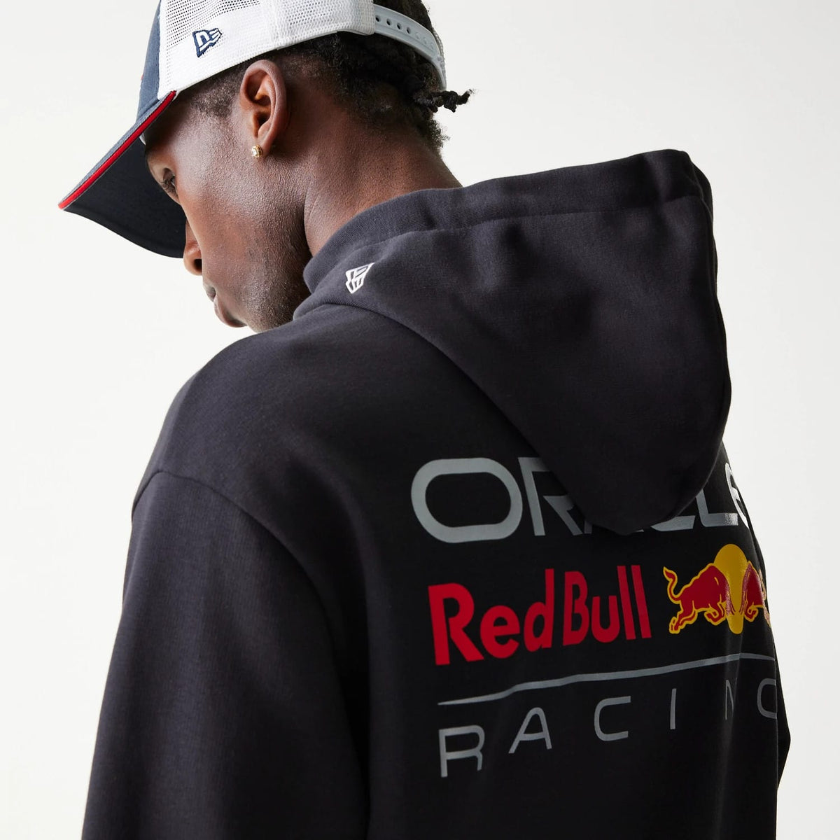 Red Bull Racing Black Oversized Pullover Hoodie-klyvox