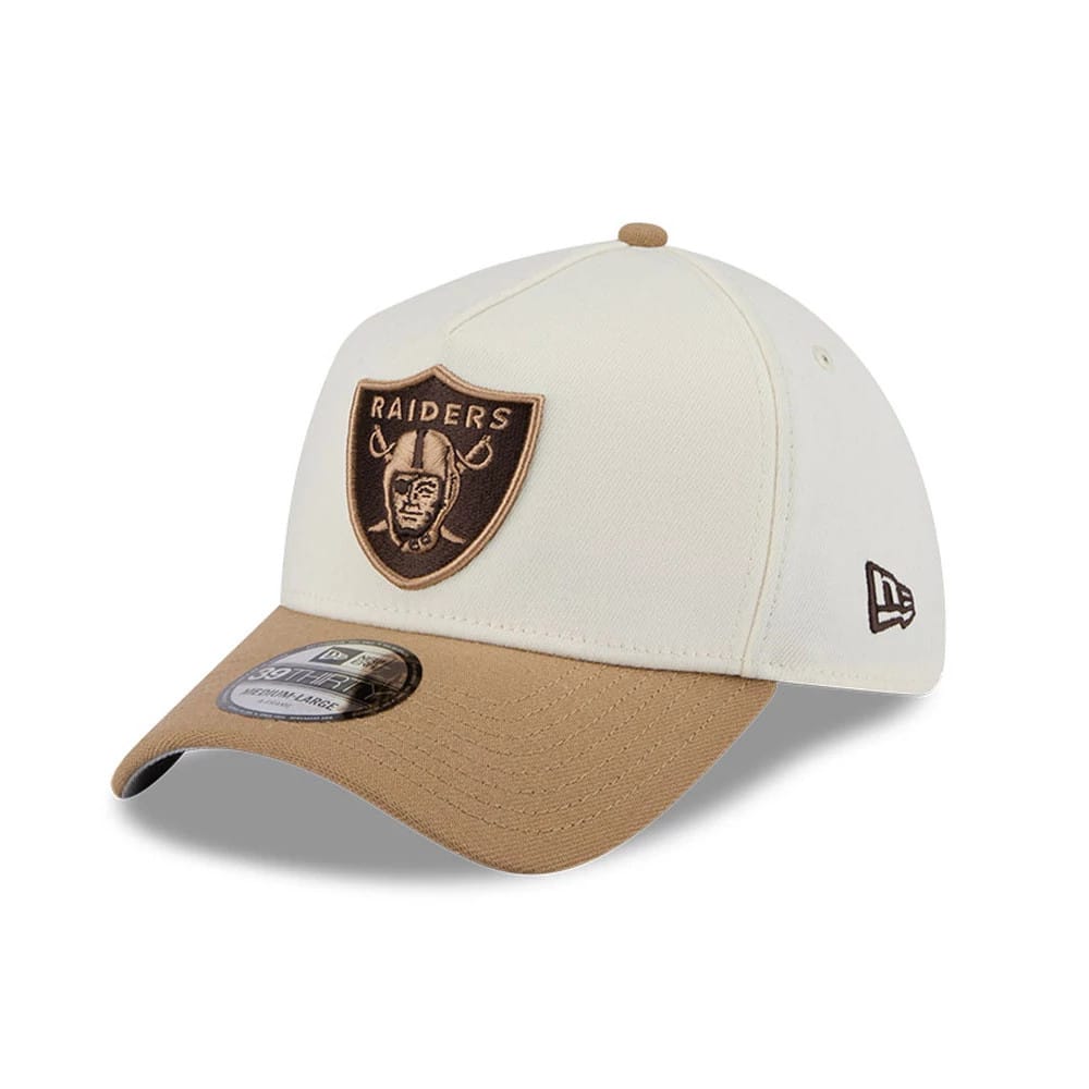 Las Vegas Raiders NFL Sandy Bay White 39THIRTY A-Frame Stretch Fit Cap-klyvox