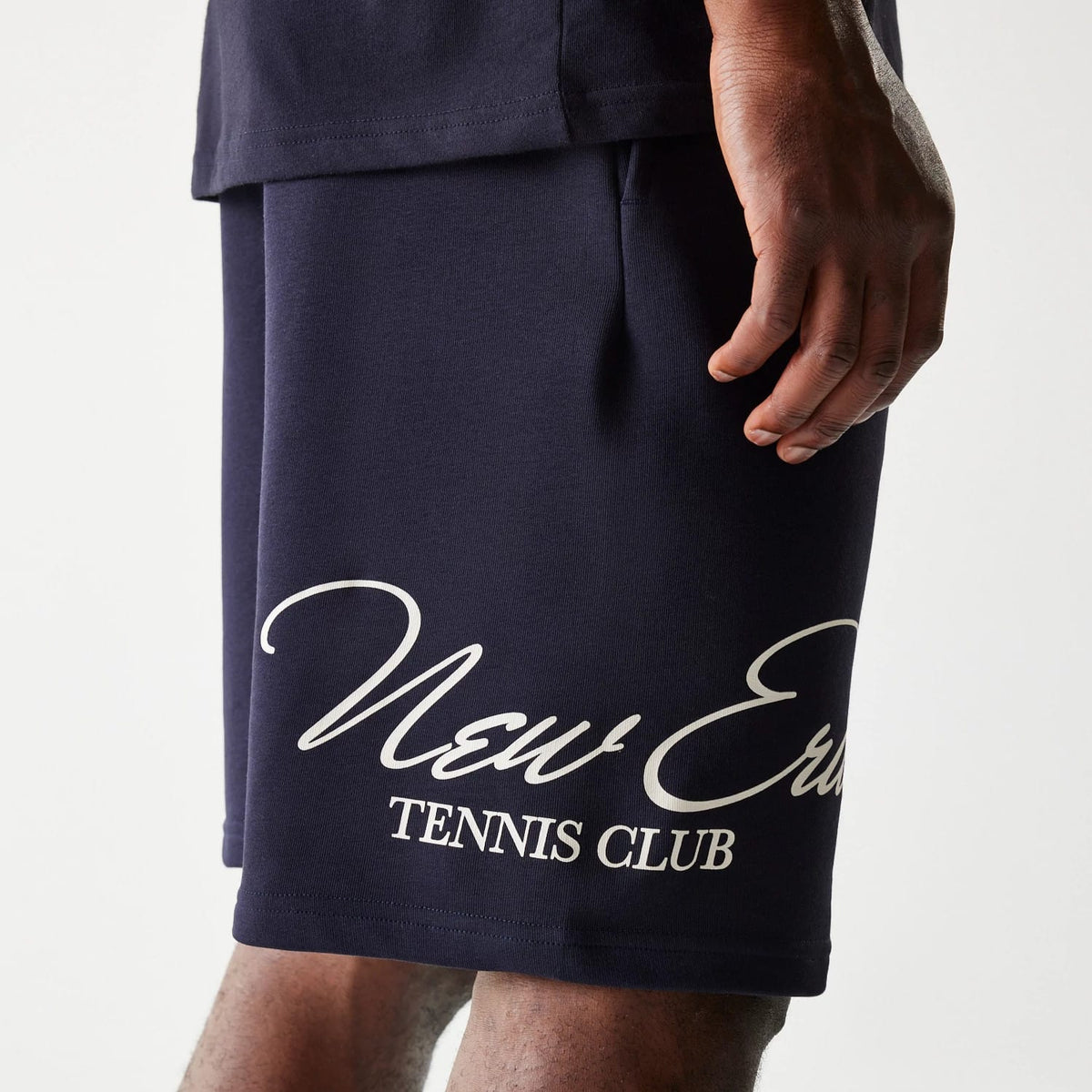 New Era Side Logo Navy Shorts-klyvox